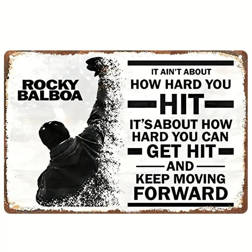 Rocky Balboa "Keep Moving Forward" Quote Novelty Metal Sign 12 x 8 Home & Garden:Home Décor:Plaques & Signs Style Your Walls
